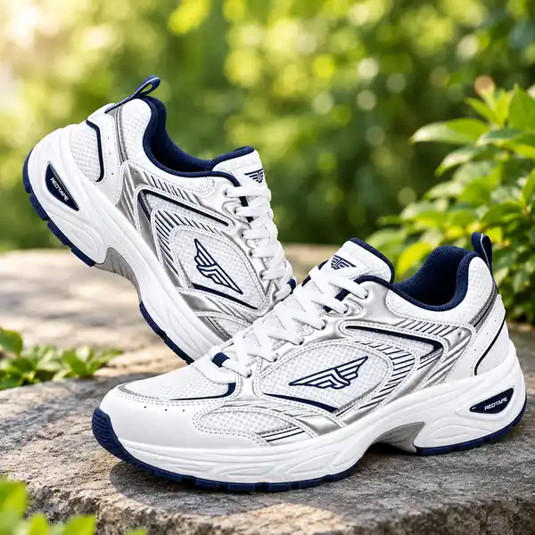 RedTape White and Silver Running Shoes for Men