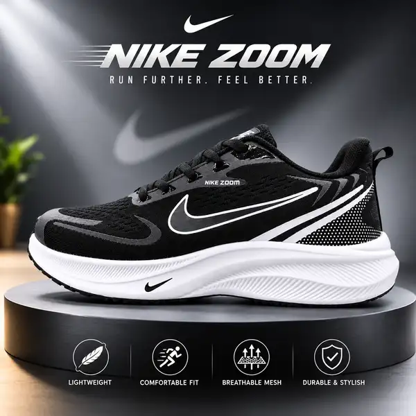 Nike Zoom men's black running shoes