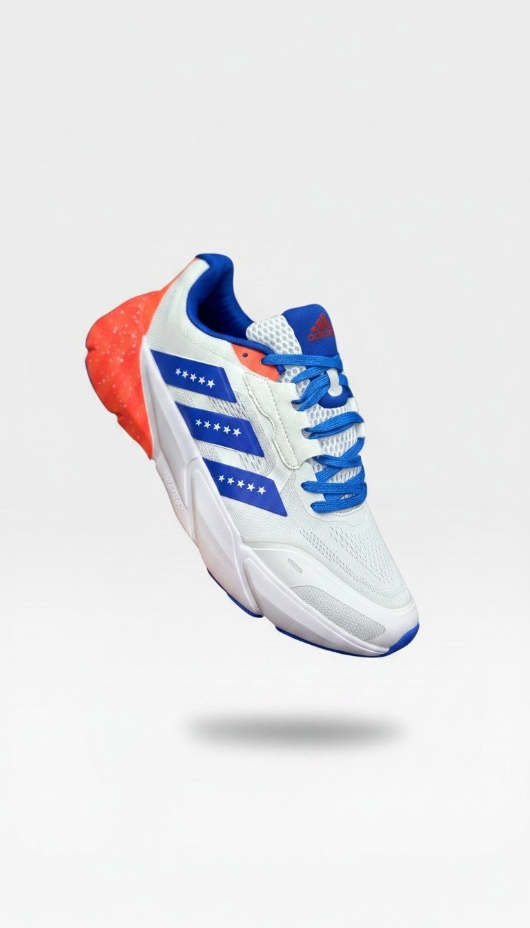 Adidas Adistar Peachtree Road Race Running Shoes – White Blue Red - Image 2